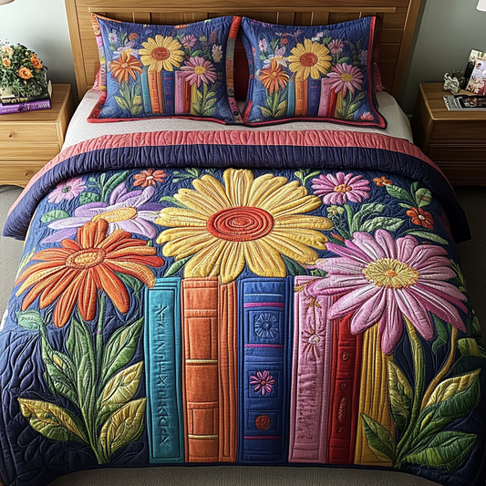 Reading Garden 3-Piece Quilted Bedding Set NCU0VH2975