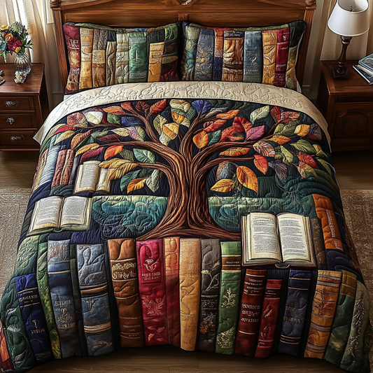 Reading Rest 3-Piece Quilted Bedding Set NCU0VH4313