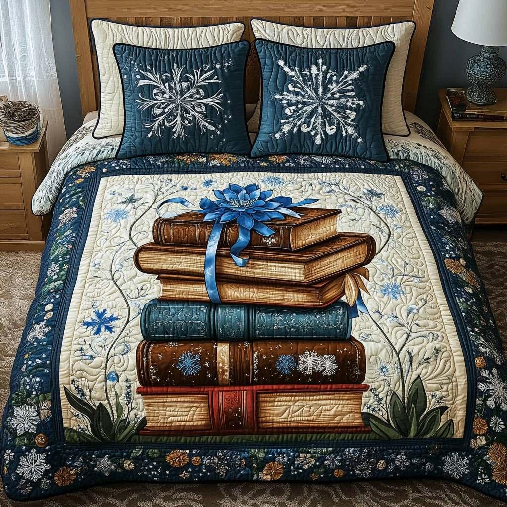 Reading Season 3-Piece Quilted Bedding Set NCU0TL2094