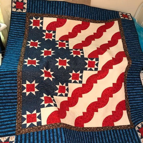 Red White & Blue Quilted Blanket NCU0TH576