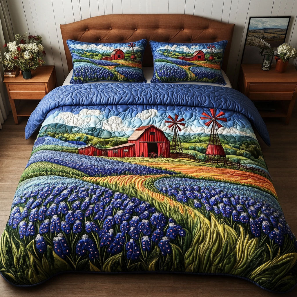 Red Barn Bloom 3-Piece Quilted Bedding Set NCU0NT5500