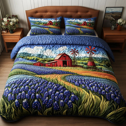 Red Barn Bloom 3-Piece Quilted Bedding Set NCU0NT5500