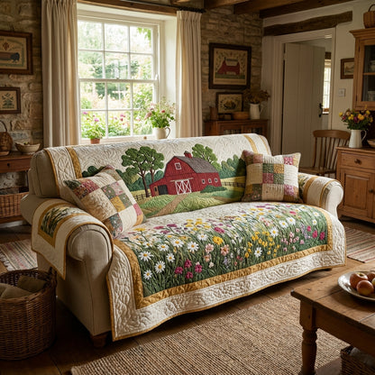 Red Barn Quilted Sofa Cover NCU0DV9538