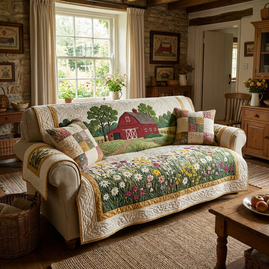 Red Barn Quilted Sofa Cover NCU0DV9538
