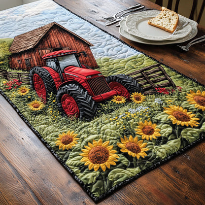 Red Barn Tractor Quilted Table Runner NCU0NT6299