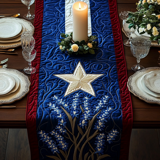 Red Blooms Quilted Table Runner NCU0VH4144