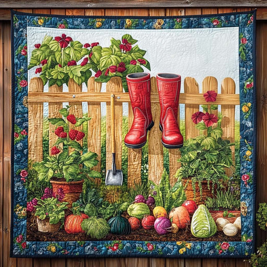 Red Boots Quilted Blanket NCU0NT1030