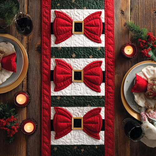 Red Bow Quilted Table Runner NCU0XD419