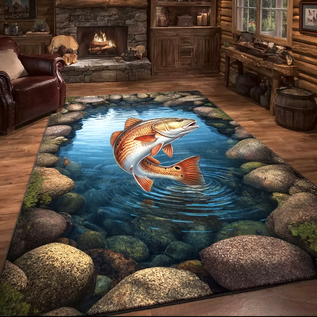 Red Drum Splash Area Rug NCU0TV1855