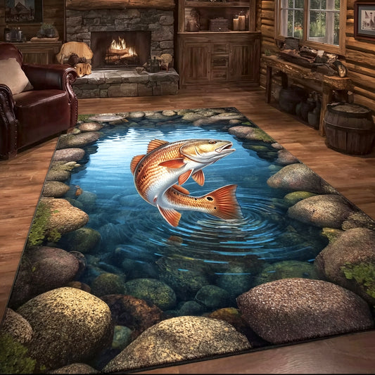 Red Drum Splash Area Rug NCU0TV1855