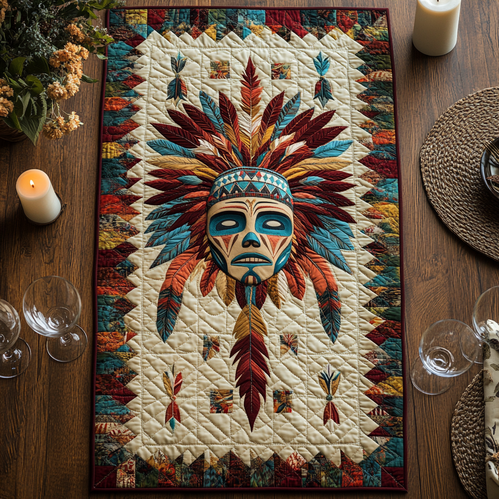 Red Earth Dreams Quilted Table Runner NCU0DV2578