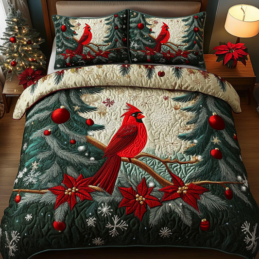 Red Feather Elegance 3-Piece Quilted Bedding Set NCU0DK2627