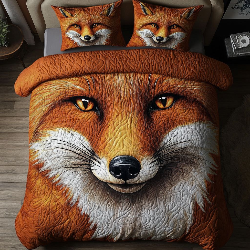 Red Fox Adventure 3-Piece Quilted Bedding Set NCU0DK6923