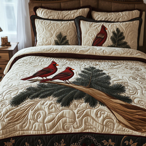 Red Harmony 3-Piece Quilted Bedding Set NCU0DV8926