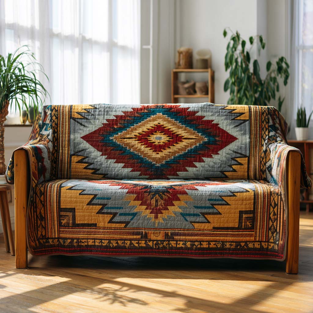 Red Mesa Canyon Quilted Sofa Cover NCU0XD1833