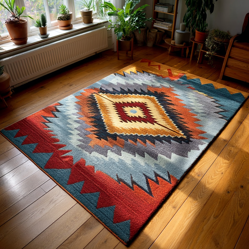 Red Mesa Crayon Area Rug NCU0XD1833