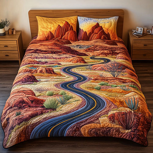 Red Rock Majesty 3-Piece Quilted Bedding Set NCU0PT6403