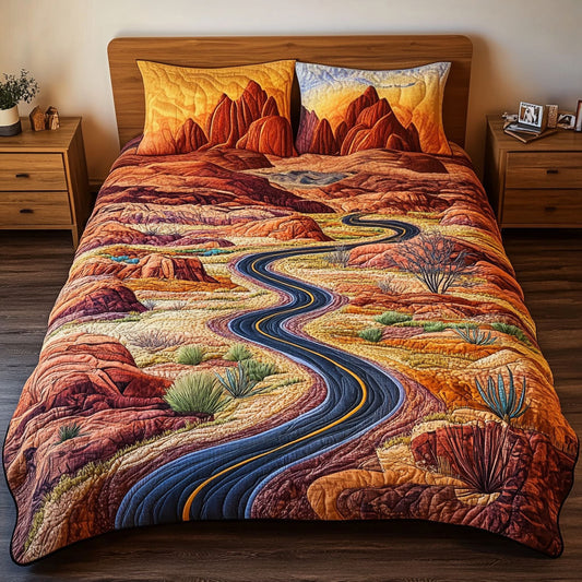 Red Rock Majesty 3-Piece Quilted Bedding Set NCU0PT6403