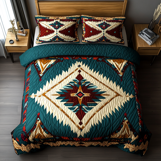 Red Rock Radiance 3-Piece Quilted Bedding Set NCU0DK5099