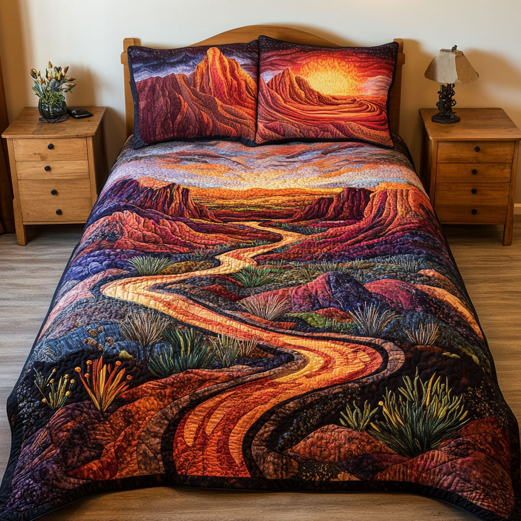 Red Rocks Serenity 3-Piece Quilted Bedding Set NCU0PT6404