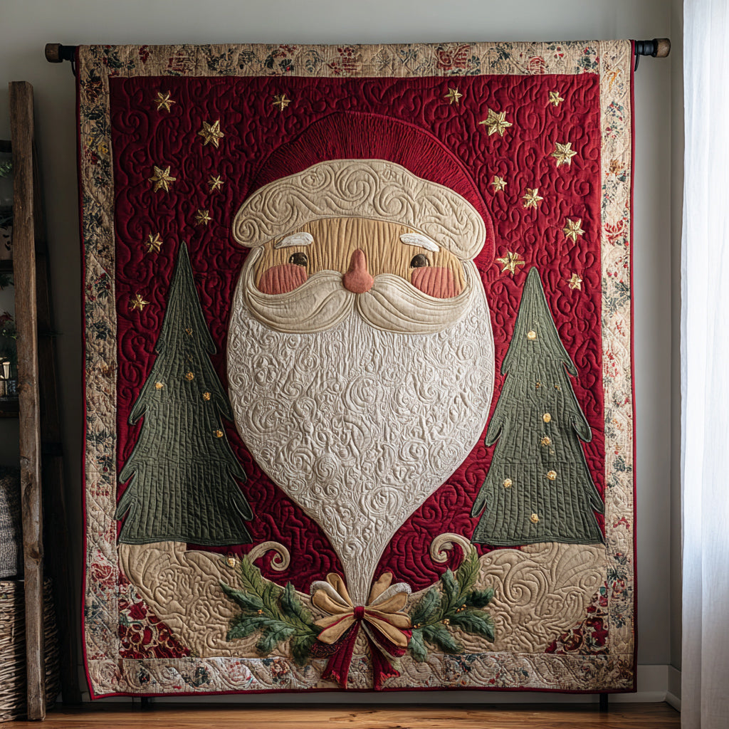 Red Santa Claus Quilted Blanket NCU0HH241