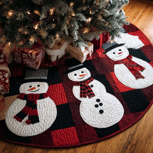 Red Scarf Christmas Quilted Tree Skirt NCU0NT11108