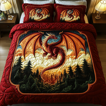 Red Sentinel 3-Piece Quilted Bedding Set NCU0VH627