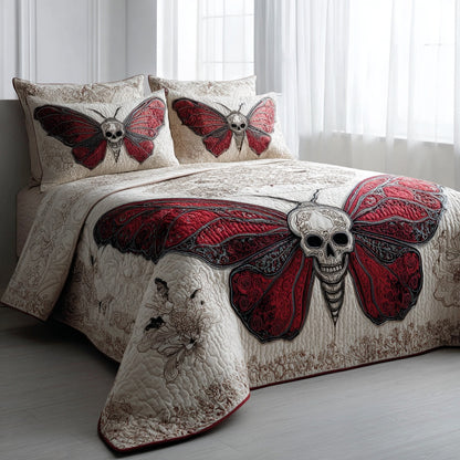 Red Skull 3-Piece Quilted Bedding Set NCU0VL3732