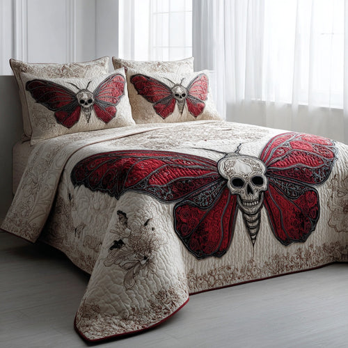 Red Skull 3-Piece Quilted Bedding Set NCU0VL3732