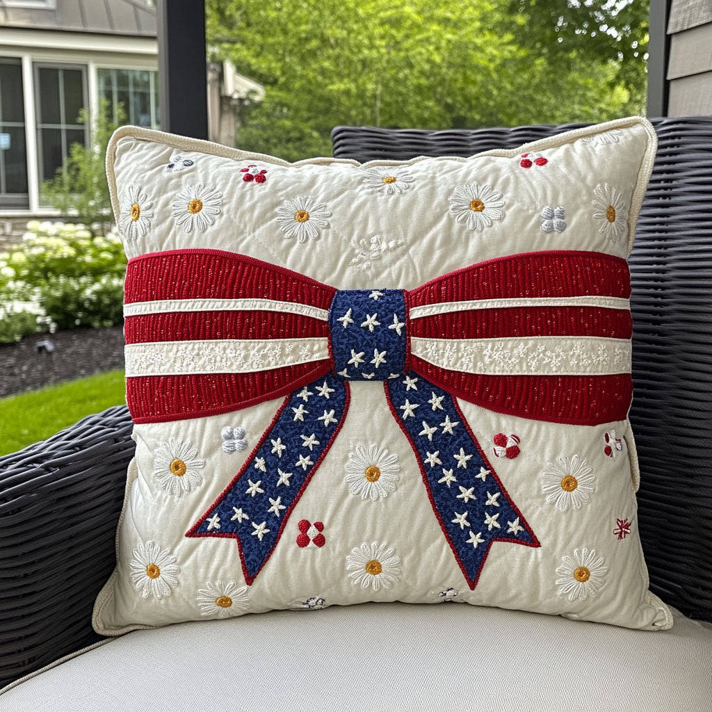 Red White Blue Bouquet Quilted Pillow Case NCU0PT7237