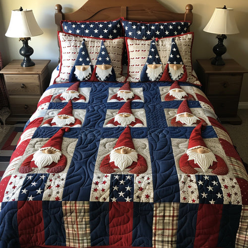 Red White Cozy 3-Piece Quilted Bedding Set NCU0DV6578