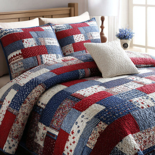 Red White Pride 3-Piece Quilted Bedding Set NCU0NT11750