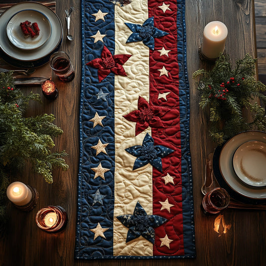 Red White Woven Quilted Table Runner NCU0DV6565