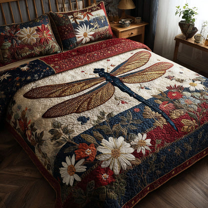 Dragonfly 3-Piece Quilted Bedding Set NCU0VT195