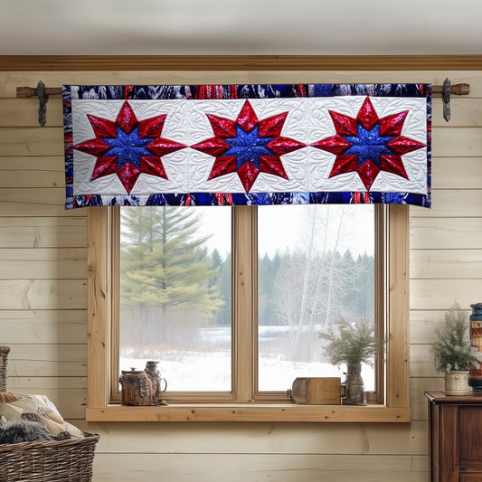Red and Blue Stars Quilted Valance NCU0NT6661
