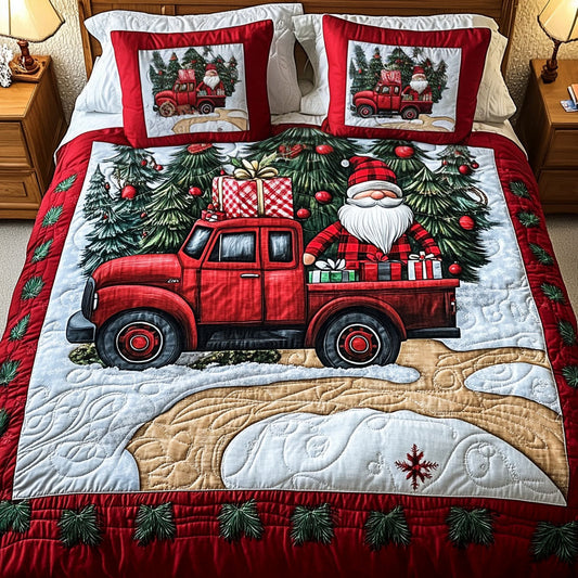 Red n Evergreen Joy 3-Piece Quilted Bedding Set NCU0PT2156