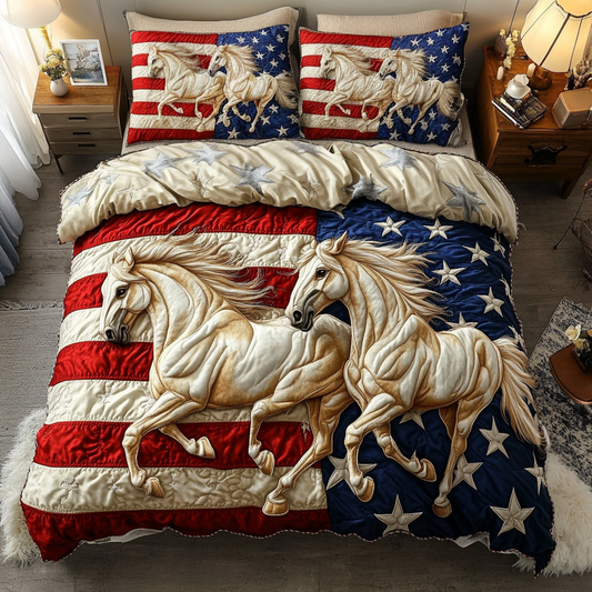 Redemption Horse 3-Piece Quilted Bedding Set NCU0VH4220