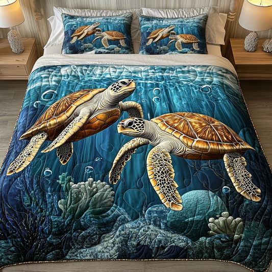 Reef Dance 3-Piece Quilted Bedding Set NCU0VH1090