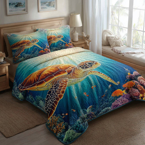 Reef Horizon 3-Piece Quilted Bedding Set NCU0VL3164