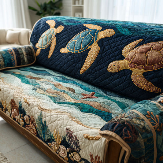 Reef Journey Quilted Sofa Cover NCU0TV744