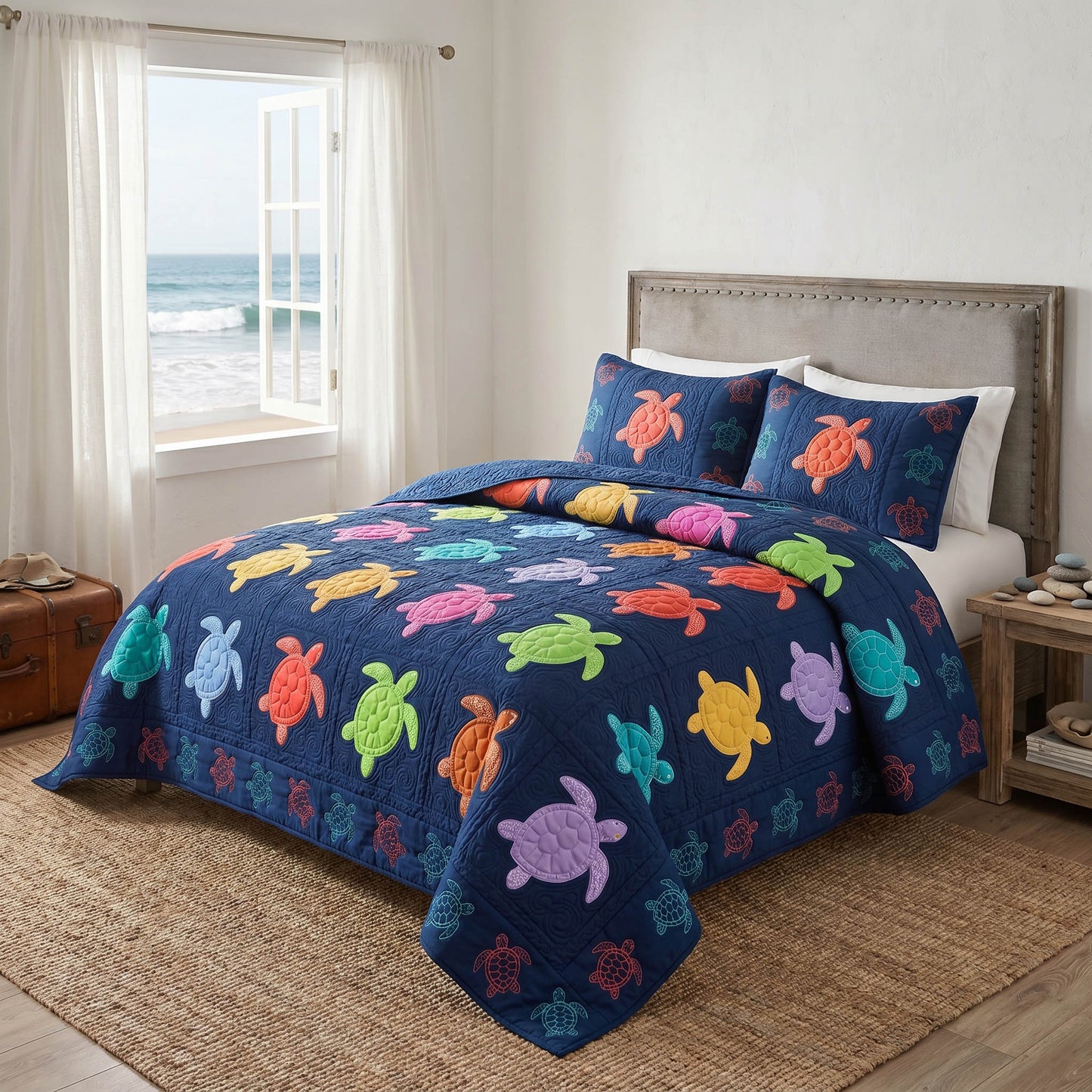 Reef Patch 3-Piece Quilted Bedding Set NCU0TD2844