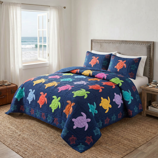 Reef Patch 3-Piece Quilted Bedding Set NCU0TD2844