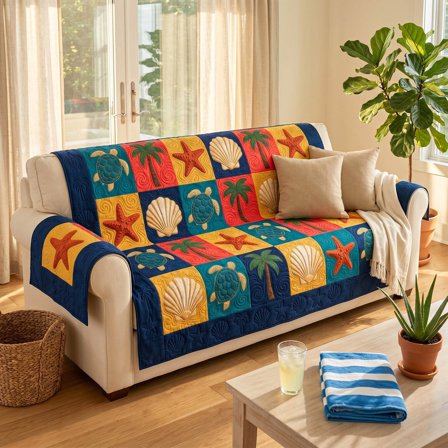 Reef Patch Quilted Sofa Cover NCU0TD2829