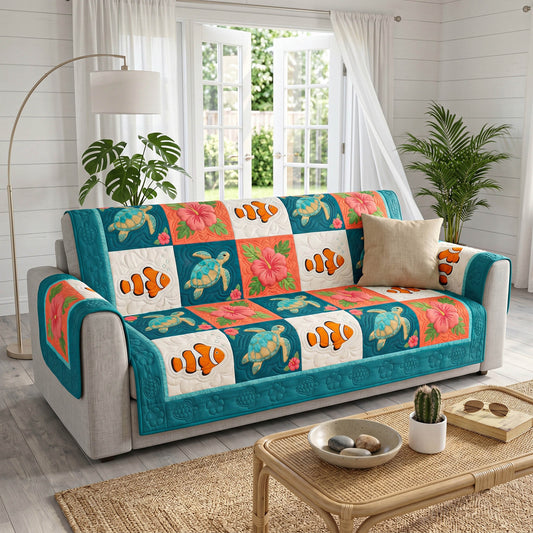 Reef Retreat Quilted Sofa Cover NCU0TD2837
