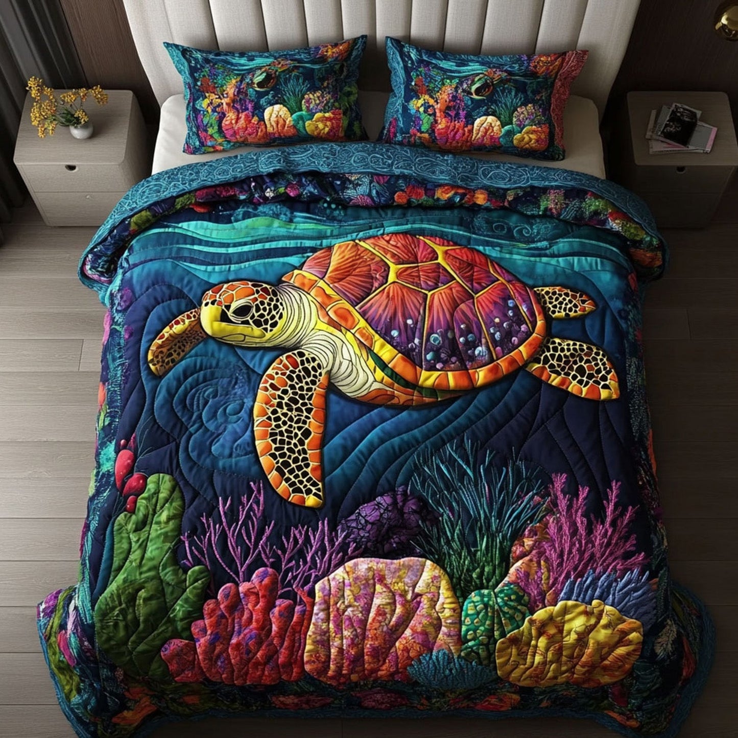 Reef Roamer 3-Piece Quilted Bedding Set NCU0PT2404