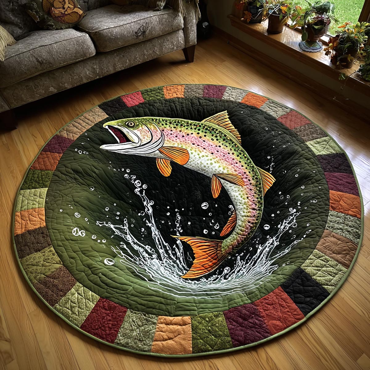 Reel Into the Depth Quilted Round Mat NCU0DV9607