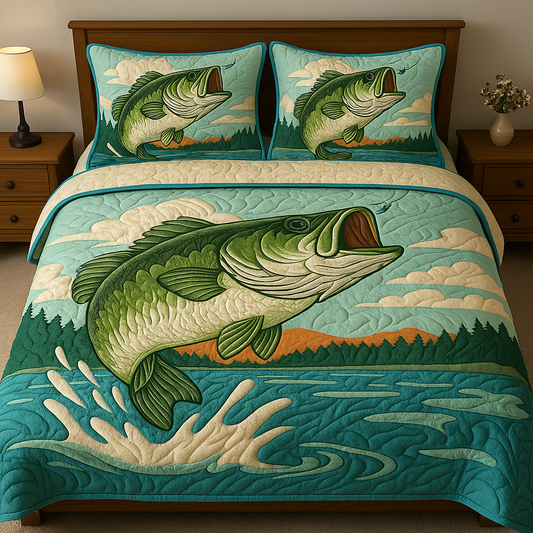 Reel Life 3-Piece Quilted Bedding Set NCU0VH4493