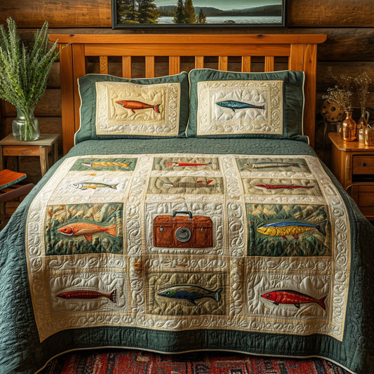 Reel in Style 3-Piece Quilted Bedding Set NCU0PT5885