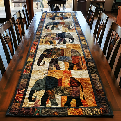 Regal Elephant Journey Quilted Table Runner NCU0TH832