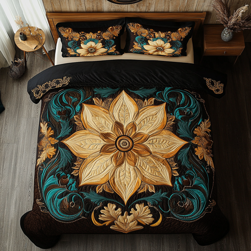 Regal Bloom 3-Piece Quilted Bedding Set NCU0VH2414